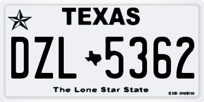 TX license plate DZL5362