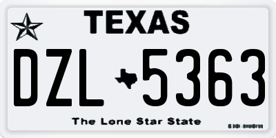TX license plate DZL5363