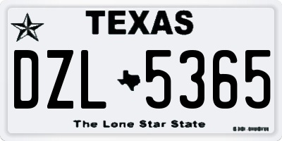 TX license plate DZL5365
