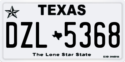 TX license plate DZL5368