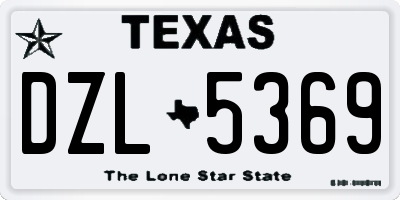 TX license plate DZL5369