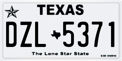 TX license plate DZL5371