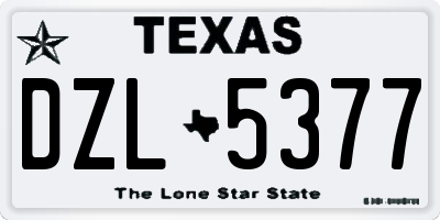 TX license plate DZL5377