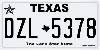 TX license plate DZL5378
