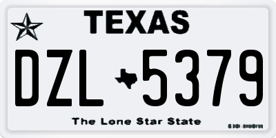 TX license plate DZL5379