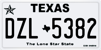 TX license plate DZL5382