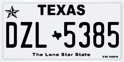 TX license plate DZL5385