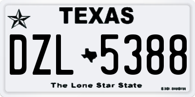 TX license plate DZL5388