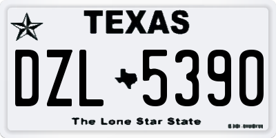 TX license plate DZL5390