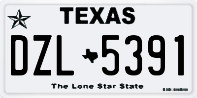 TX license plate DZL5391