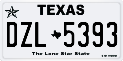 TX license plate DZL5393