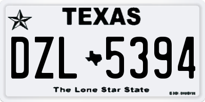 TX license plate DZL5394