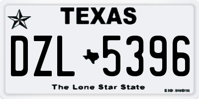 TX license plate DZL5396