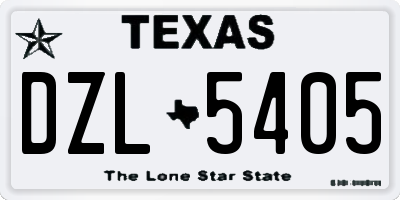 TX license plate DZL5405