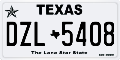 TX license plate DZL5408