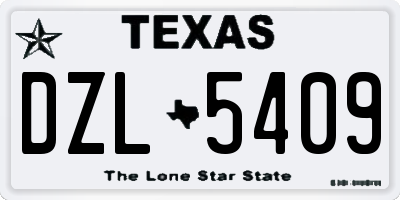 TX license plate DZL5409