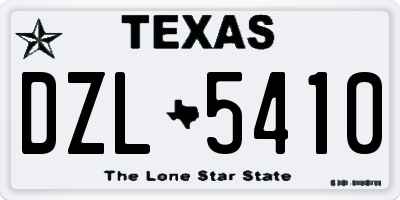 TX license plate DZL5410