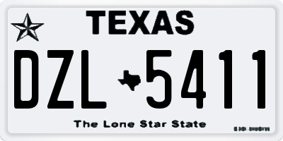 TX license plate DZL5411