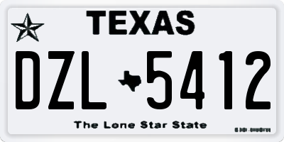 TX license plate DZL5412