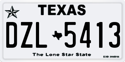 TX license plate DZL5413