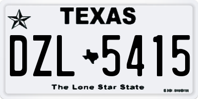 TX license plate DZL5415