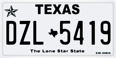 TX license plate DZL5419
