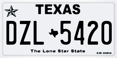 TX license plate DZL5420