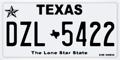 TX license plate DZL5422