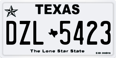 TX license plate DZL5423