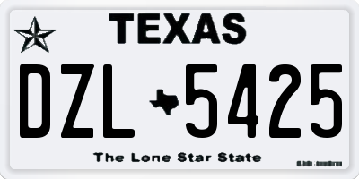 TX license plate DZL5425