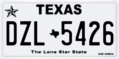 TX license plate DZL5426