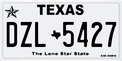 TX license plate DZL5427