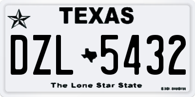 TX license plate DZL5432