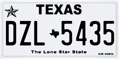 TX license plate DZL5435