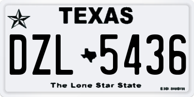 TX license plate DZL5436