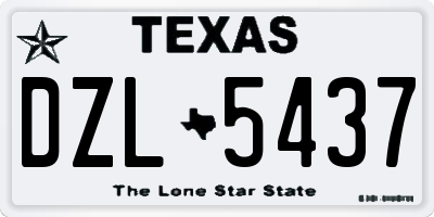 TX license plate DZL5437