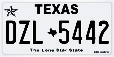 TX license plate DZL5442