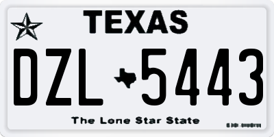 TX license plate DZL5443