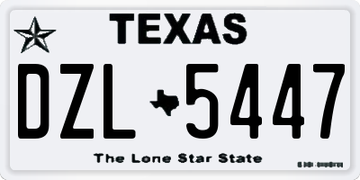 TX license plate DZL5447
