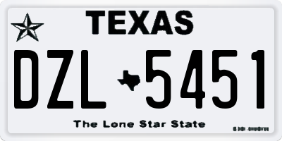 TX license plate DZL5451