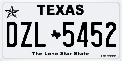 TX license plate DZL5452