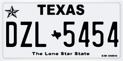 TX license plate DZL5454