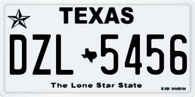 TX license plate DZL5456
