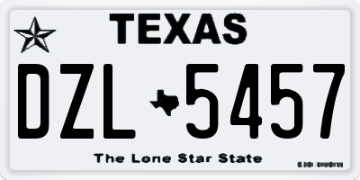 TX license plate DZL5457