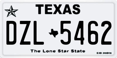 TX license plate DZL5462