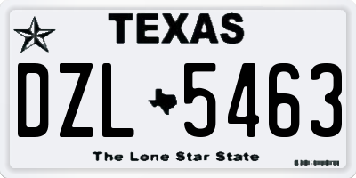 TX license plate DZL5463