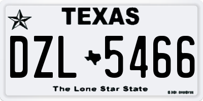 TX license plate DZL5466