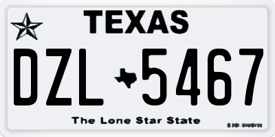 TX license plate DZL5467