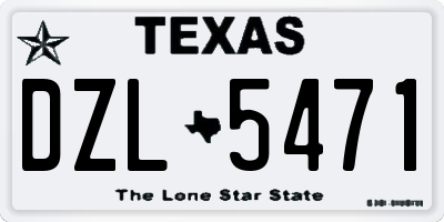 TX license plate DZL5471