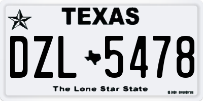 TX license plate DZL5478